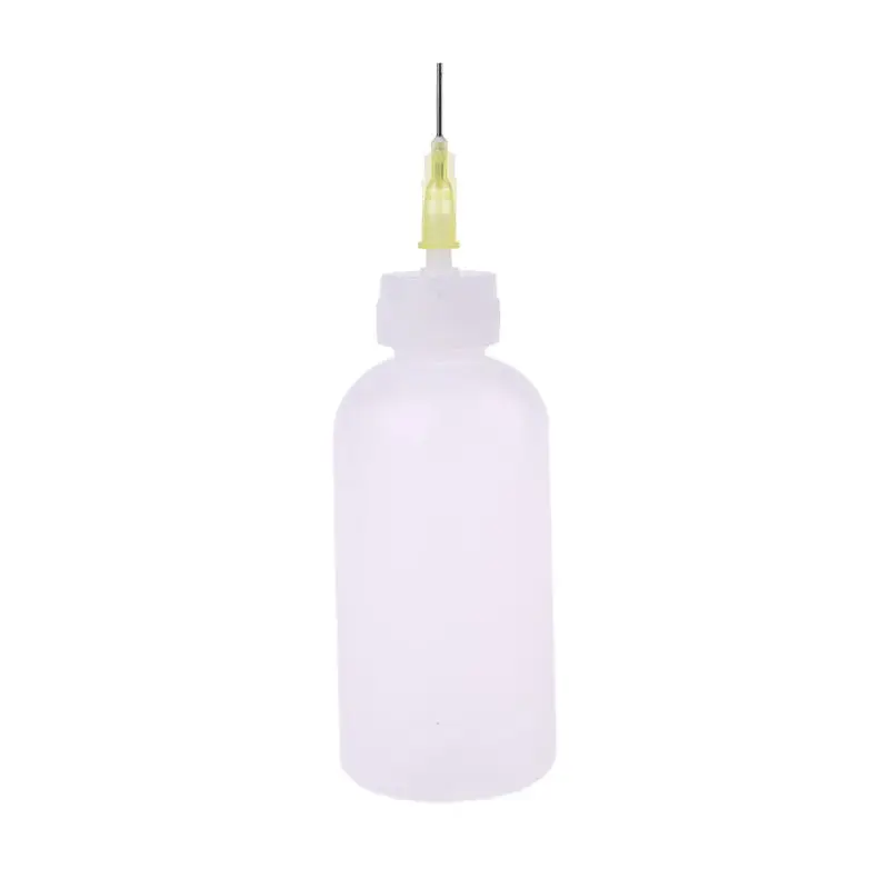 1pc 50ml Clear Liquid Bottle For Rosin Solder Paste With 1 Needle New Drop Shipping 1 5set 30 50ml transparent polyethylene needle dispenser dispensing bottle needle tip etc works for rosin solder flux paste