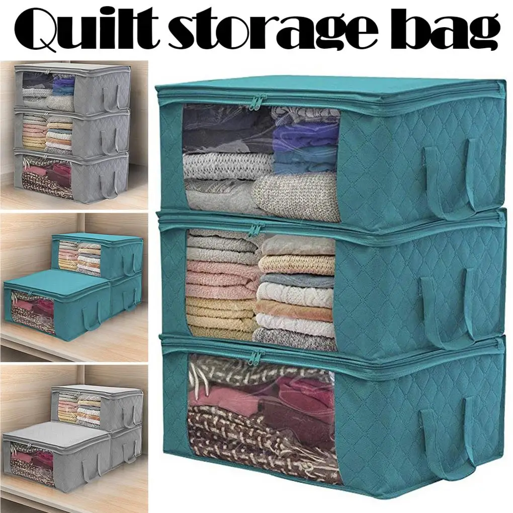 Clothes Bag Organizer with Handle Dustproof Tidy Pouch for Luggage Bedding 3