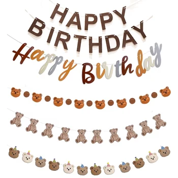 Bear Birthday Banner Garland 1