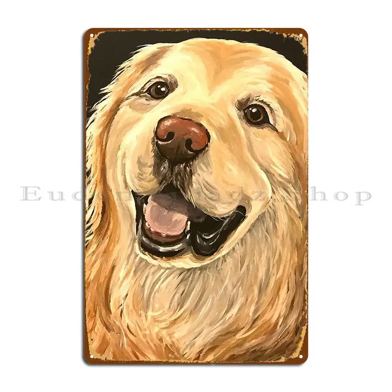 

Golden Retriever Art Metal Signs Club Wall Mural Wall Cave Vintage Design Tin Sign Poster