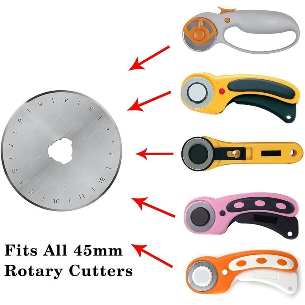 8PCS Rotary Cutter Blades Sharp 45mm Rotary Replacement Blade Rotary Blades  Refill with Precision Tweezers for Sewing Crafts - AliExpress