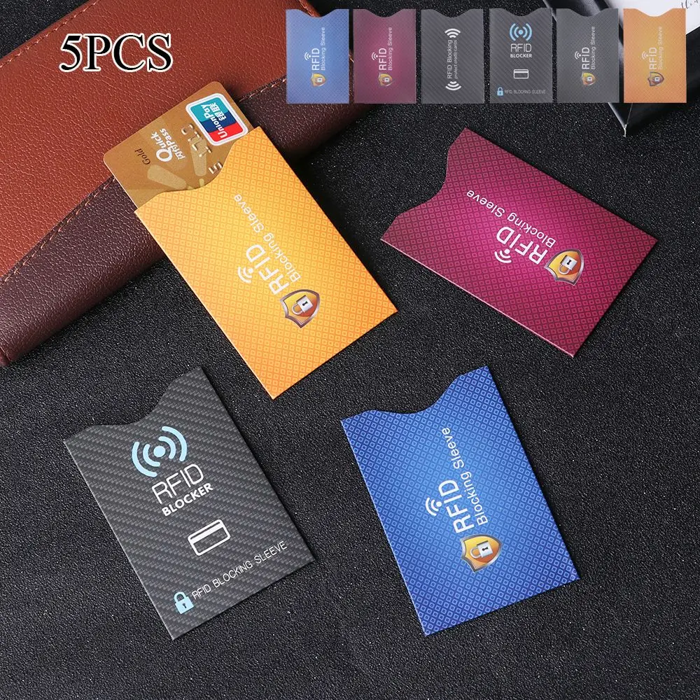 5PCS 새로운 신용 카드 보호 은행 보호 케이스 커버 카드 홀더 차단 슬리브 RFID 차단기