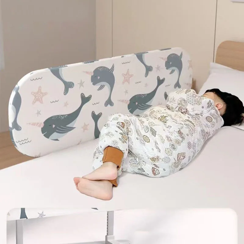120cm 1-Side Foldable Bed Rail Guard for Kid Bed Guardrail Safety Child Portable Barrier Protection for Baby Protective Side