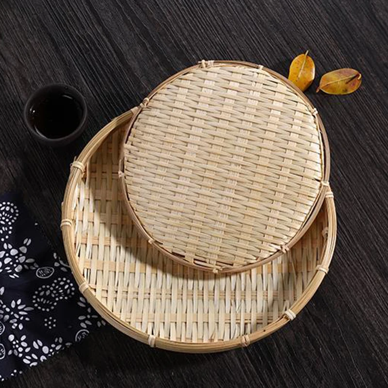 Bamboo Woven Dustpan Storage Basket Bamboo Product Basket Storage Basket Wash Vegetables Drain Water To Rice Basket Fruit Basket 3