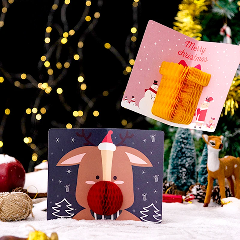 3D Pop-Up Christmas Greeting Cards with Santa Claus Design – Merry Xmas and Happy New Y... - SKU PGC01523 - UGI Packaging