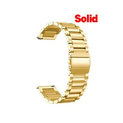 Elegant Stainless Steel Metal Watch Strap - 22MM Bracelet for Watch Color (Gold 3)