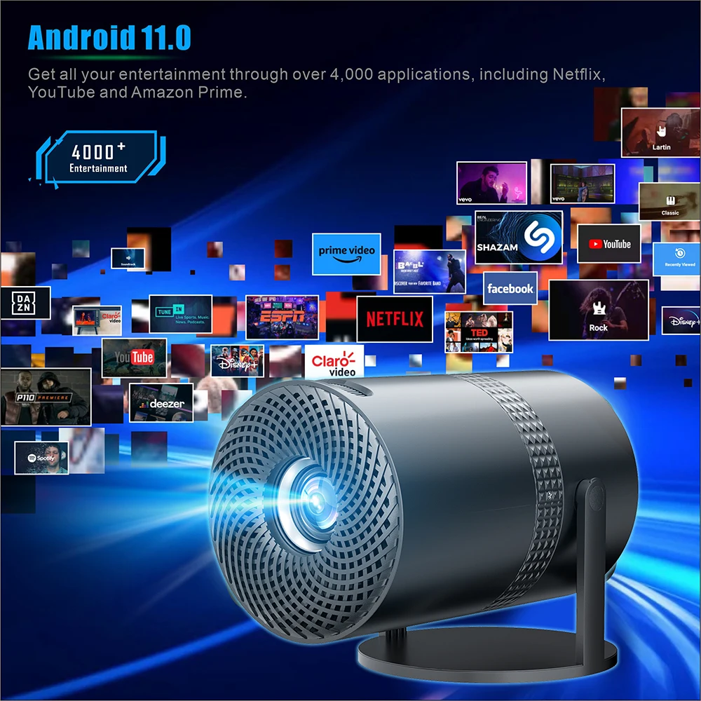 미니 휴대용 야외 시네마, P300 프로젝터, 4K 영화, HD TV, HDMI, P300, 안드로이드 11, 와이파이 200, ANSI, BT5.1, 720P 오피스, 홈 시어터