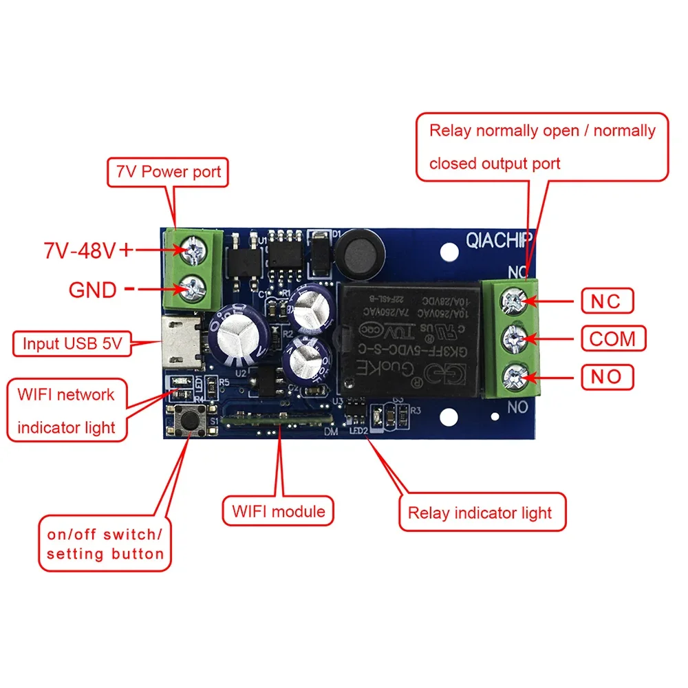 EWelink Smart WiFi Relay Smart Switch DC 5V 12V 24V 48V Wireless Remote Control 1 Channel Alexa Googole Home Voice Control