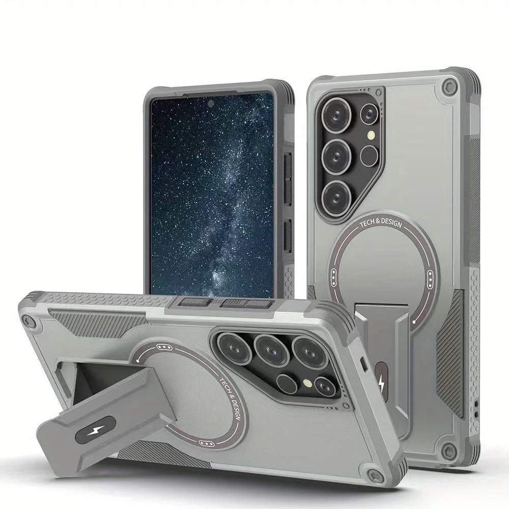 Magnetic Armor Fold Stand Phone Case with Enhanced Protection