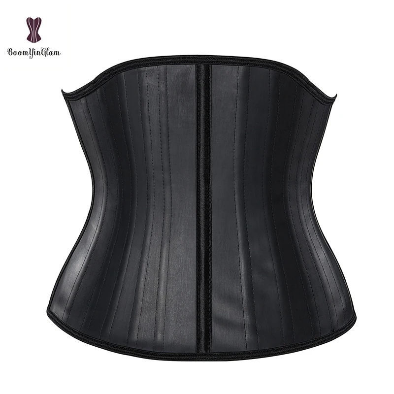 Black Women U Bust Shapers Latex Waistband Workout Girdle Colombia Slimming Belt 25 Steel Bones Corset Waist Trainer