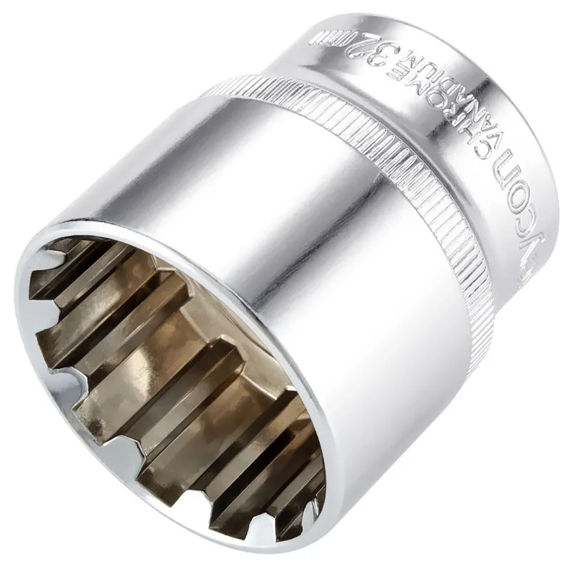 12 Point Teeth Ratchet Socket Head 1/2 inch Drive Universal Socke Set Metric Torx Key Socket for Various Models Nut Removal Tool 3