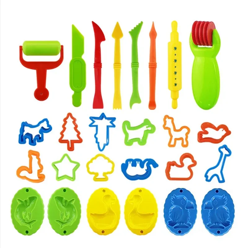 Kids DIY Play Dough Art Craft Toys 3D Plasticine Model Tools Accessories Clay Cutter Molds Creative Set For Boys Girls Children play dough tools,modelling clay,modeling tools