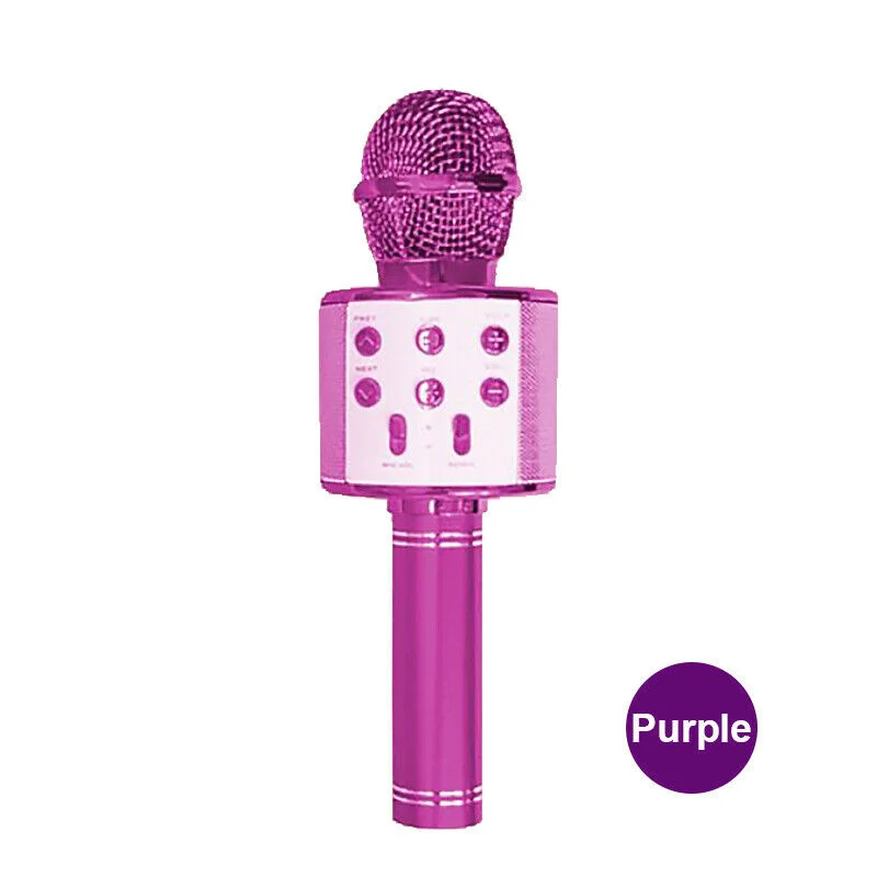 WS858 Professional Bluetooth Wireless Microphone USB Handheld Karaoke Home KTV Mic Speaker For Music Player Singing Recorder
