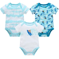 Kavkas Summer Baby Boy Clothes Short Sleeve 100% Cotton 0-12 Months Overalls Cartoon Print Infant Jumpsuit Bodysuit 1