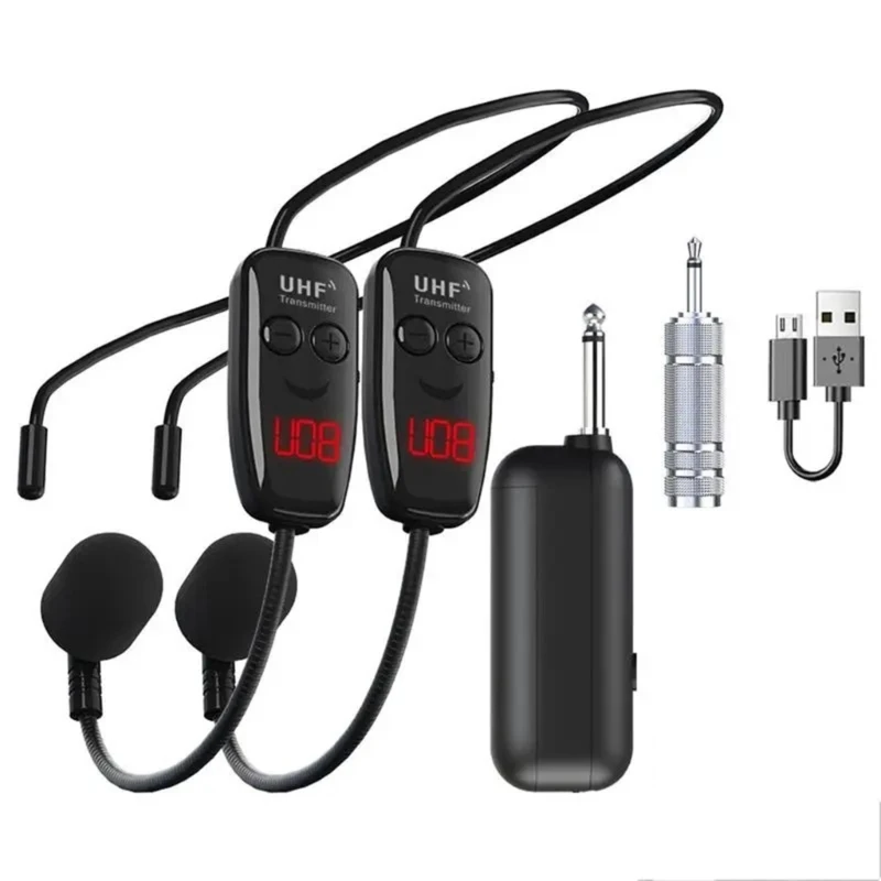 

Comfortable Head wear UHF Wireless Headset Microphones System Voice Amplifier Headsets Mic Great for Outdoor Broadcasts W3JD