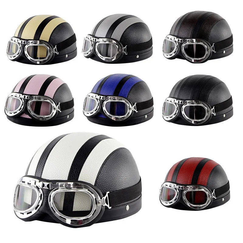 

Adult Helmets Motorcycle Retro Half Cruise Helmet Motorcycle Scooter Helmet For Harley Vintage GERMAN Motorcycle Moto