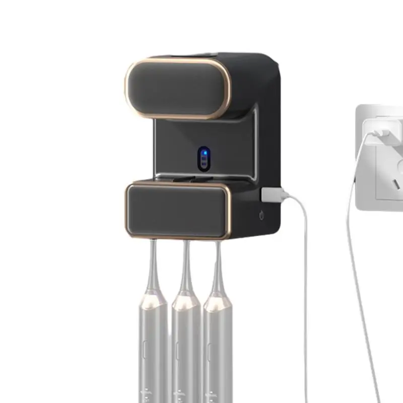 

Automatic Toothpaste Squeezer 3 Slot Toothbrush Holders Toothpaste Dispenser Punch Free Automatic Toothpaste Extruder Set