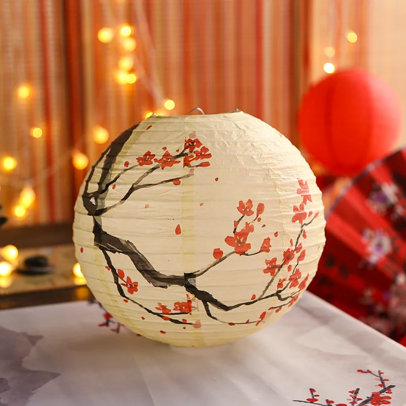 30cm Printed Flower Round Paper Lantern Wedding Birthday Party Decorations DIY Festival Supplies 1pc