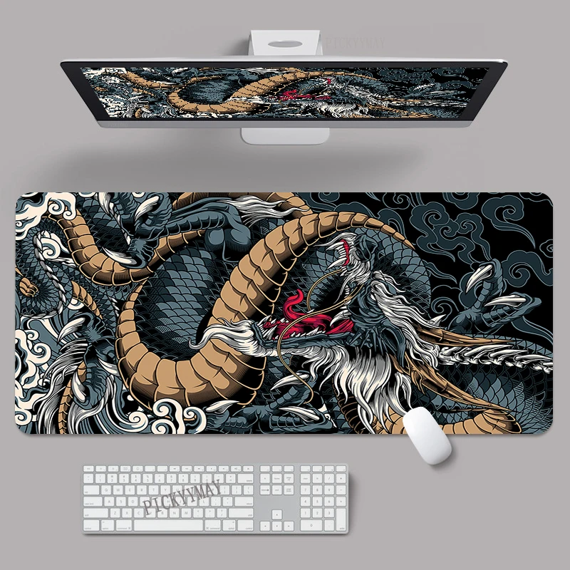 Desk Pad, Esteira de Borracha, Elemento Dragão, XXL, 40x90cm