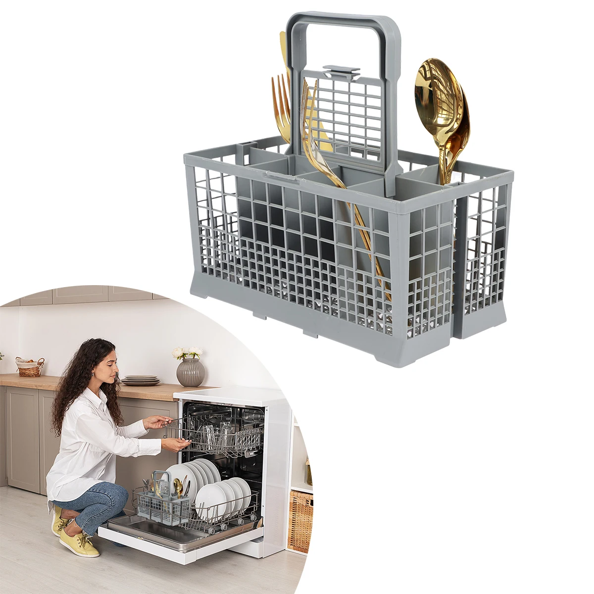 1PCS Dishwasher Cutlery Basket Knife Fork Storage Basket for Bauknecht Whirlpool Indesit Hotpoint Dish Washer Accessories 1