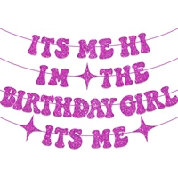 C'est moi, je suis l'anniversaire fille c'est moi bannière, sans bricolage paillettes irisées Taylor chanteur décorations d'anniversaire bannière, c'est une fille Ga 1