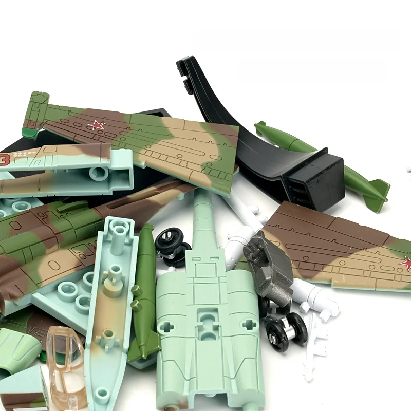 1:72 Creative Military Series Building Blocks - Tri-Color Camouflage Attack Aircraft Model Toy
