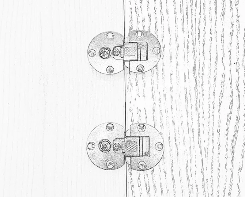 Description Picture 4 of itemFolding Hinge Zinc Alloy Double Cups Up Down 180 Degree Cabinet Door Pirated Concealed Flat Adjustable Furniture Hardware