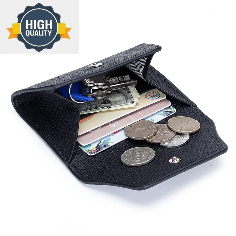 

Ins Style Ultra-thin Genuine Leather ID Card Holder Fashion Mini Short Envelope Women Wallet Korean Japan Credit Case Purse