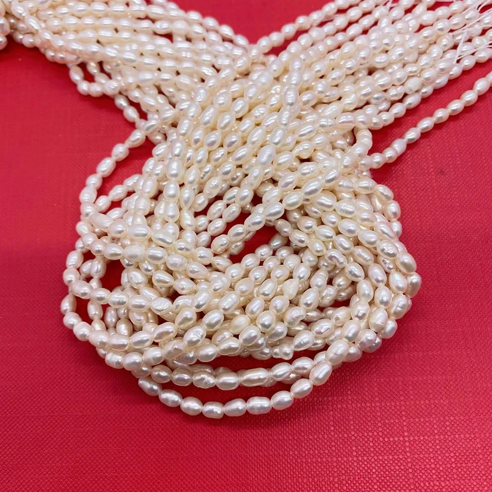 Natural Freshwater Pearls Beads A Grade High-Quality Rice-Shaped Loose Beads Jewelry Making DIY Bracelet Necklace Accessories