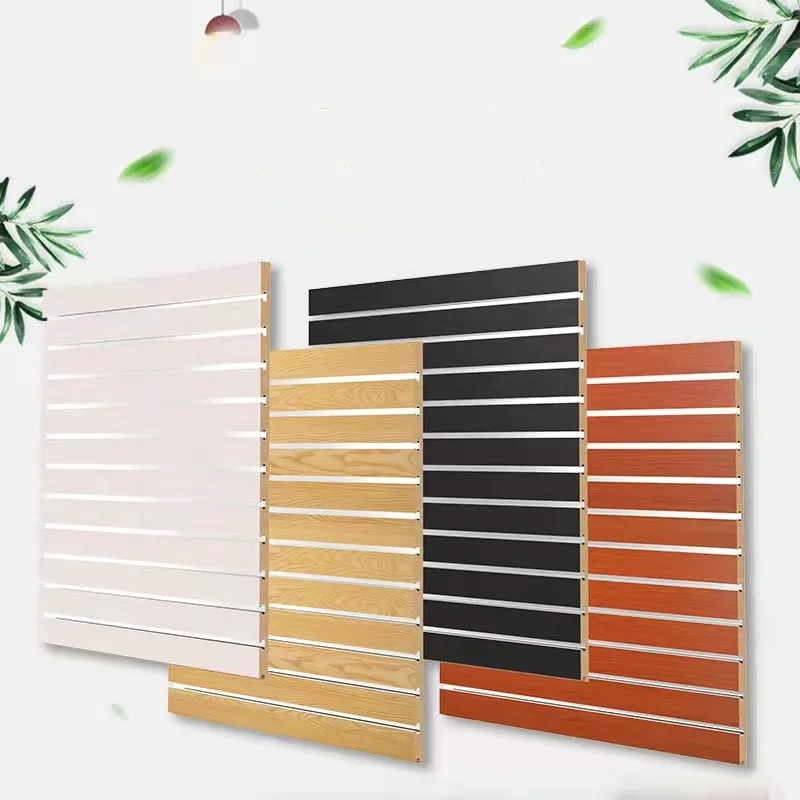 

Custom, Aluminum Slatwall Slat Wall Panel 15/18mm Slotted Groove Wall Panel MDF Board for Guitar/Automotive Parts/Phone Shop Dec