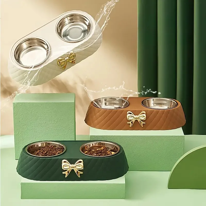 Bowtie Double Pet Bowls 3
