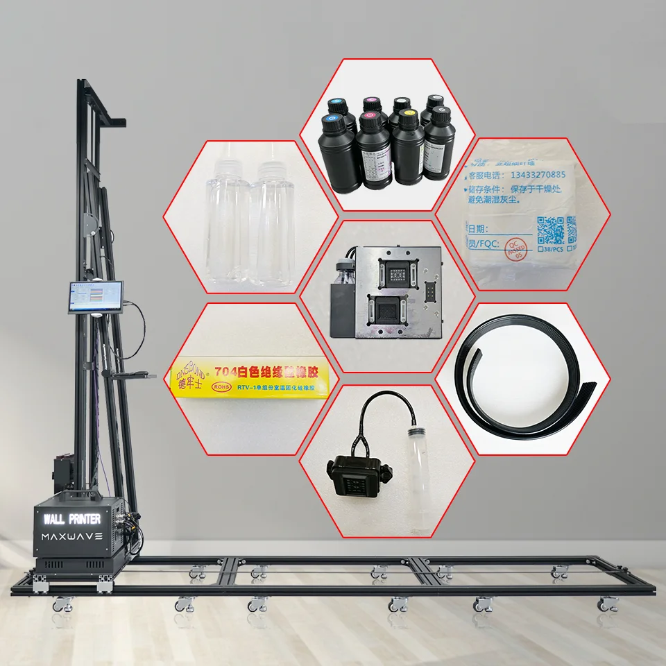 High Quality Black 2-in-1 wall printer and floor printer business opportunity 3D wall floor printing machine