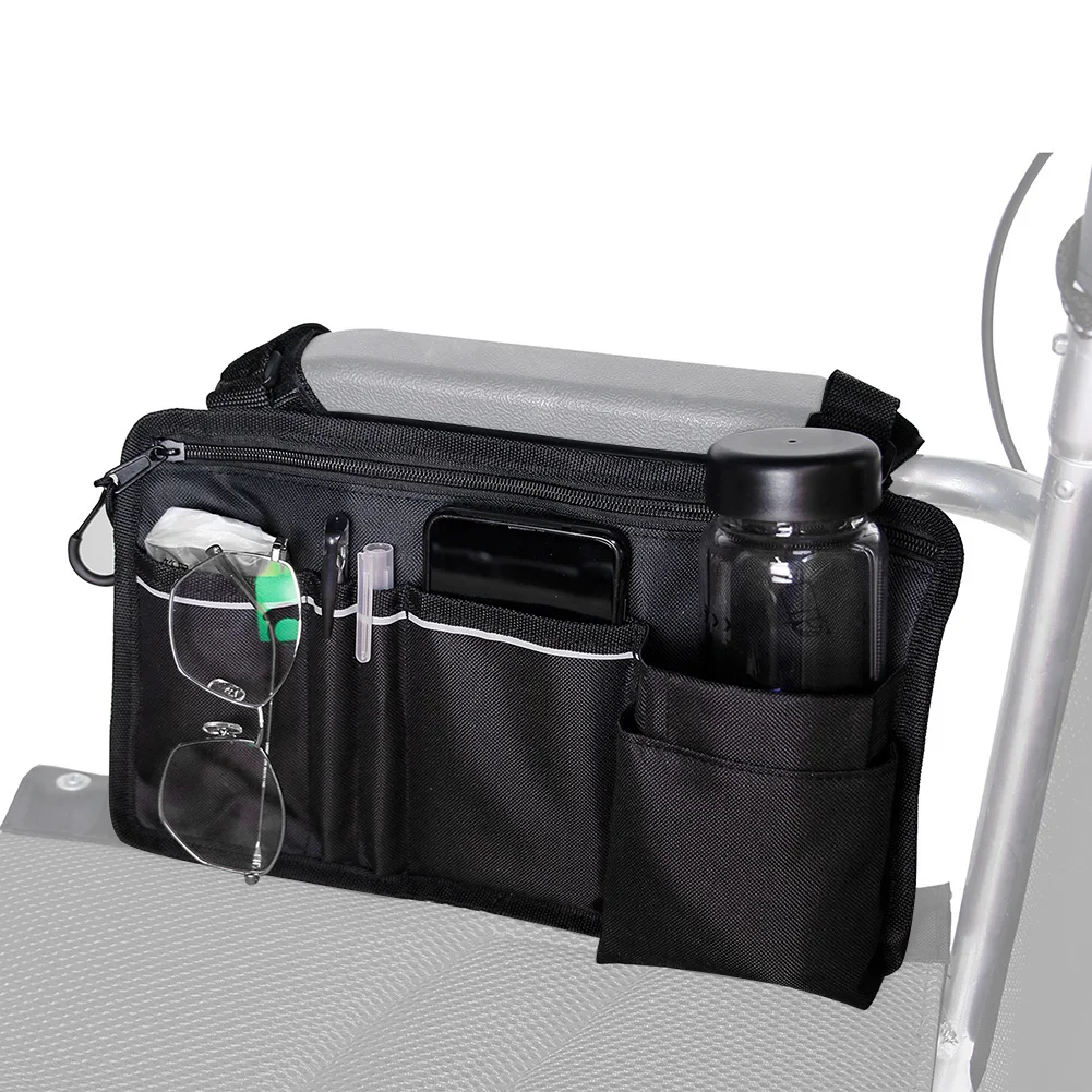 

Wheelchair Armrest Side Storage Bag High Quality Armrest Storage Bags Multiple Pockets Wheelchair Armrest Storage Bags Organizer