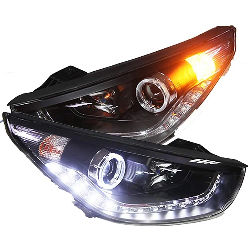 

For Hyundai Tucson IX35 LED Angel Eyes Head Lamp 2009 To 2012 Year YZ