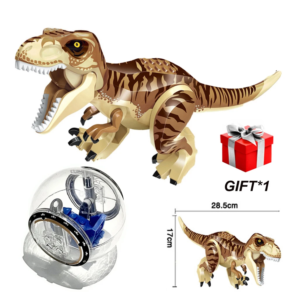 thumbnail image 1 of Bloques de construcción de Jurassic World, figuras de dinosaurios, ladrillos con escape, girosfera, tiranosaurio, Indominus, I-Rex, juguetes para niños, 1 of 5