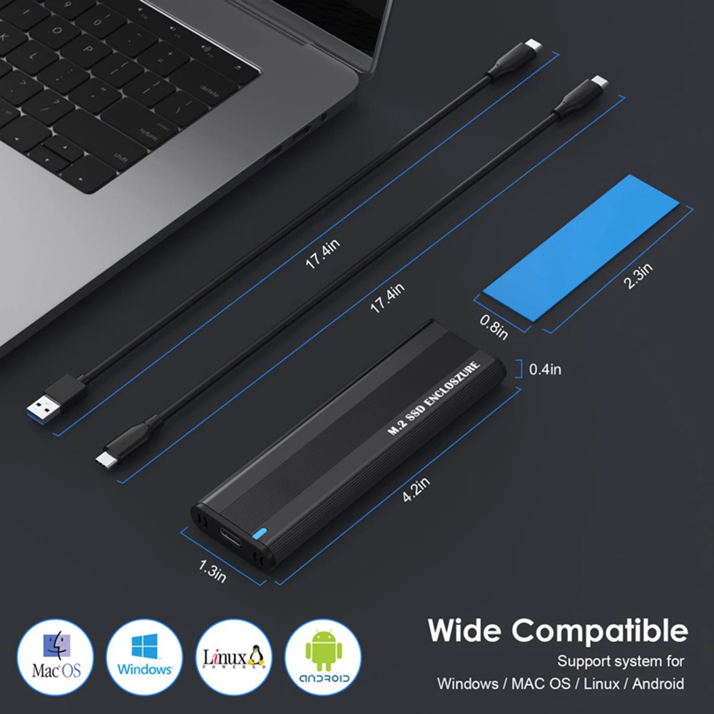 

External Hard Drive Case 10Gbps M.2 NVMe SSD Enclosure Adapter Tool Free for Hard Drive Accessories