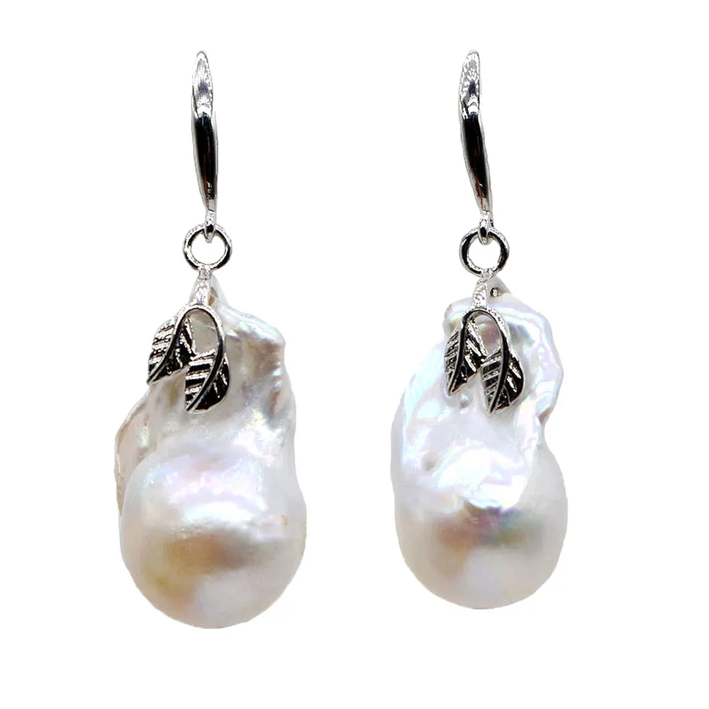 ☆ENGBROX☆ silver925 rhythmical pearl drop earring EBEA2404 Dangling 6mm Pearl with Cubic Zirconia Side Stones in