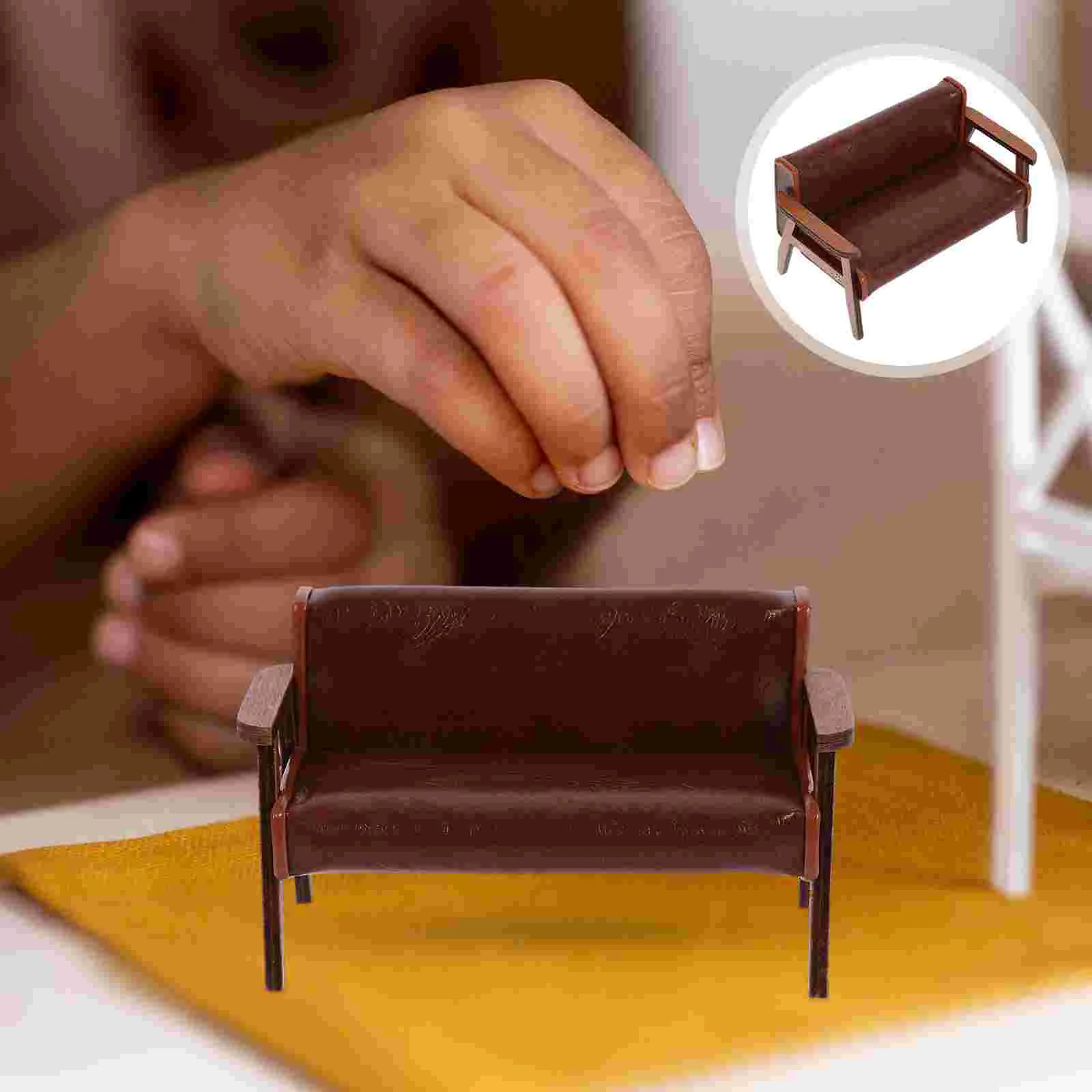 

Miniature Chair Decorative Mini Couch Chair Vintage House Mini Couch Chair Armchair Adorable Outdoor No Toy Decoration