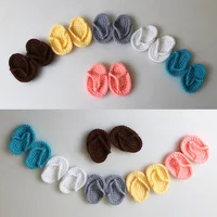 Trendy Mini Cute Knitting Slippers Newborn Photography Props  Handmade Crochet Photography Shoes Baby Souvenirs Accessories 2