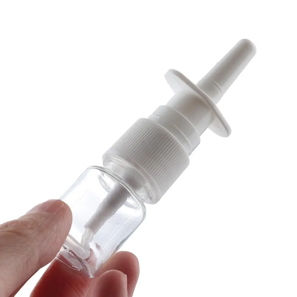 2Pcs 10ml/20ml/30ml White Empty Plastic Nasal Spray Bottles Pump Sprayer Mist Nose Spray Refillable Bottle For Medical Packaging