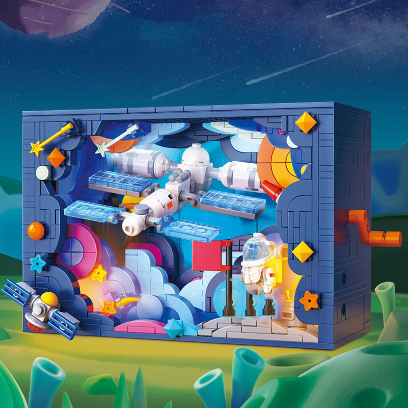 Creativo Space Conquest Building Block Dream Star Palace Astronauta Figure Brick Astronomia Steam Giocattoli Educativi Con Luce
