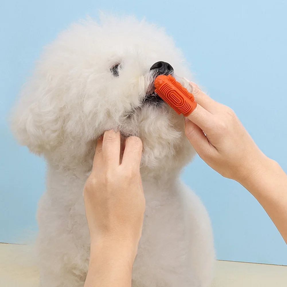 6Pcs Soft Pet Finger Toothbrush with Storage Box Teeth Cleaning Tool Dental Care Brush for Cleaning Pet Bad Breath Accessories