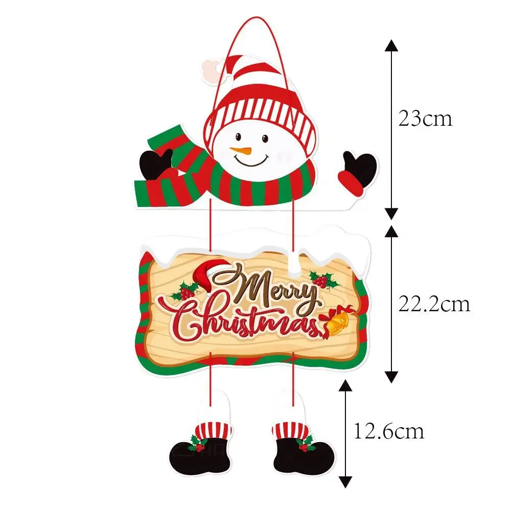 Christmas Door Decoration Paper Santa Claus Snoweman Hanging Ornament for Home Christmas Door Pendant Christmas Decoration 2024