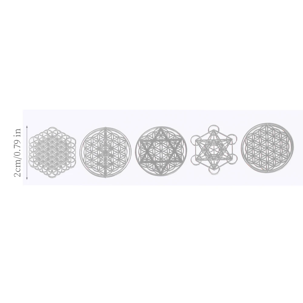 Ranuw 7 Heilige Geometrie Metallaufkleber – Blume Des Lebens, Chakren, Pyramide Für Kunst & Meditation