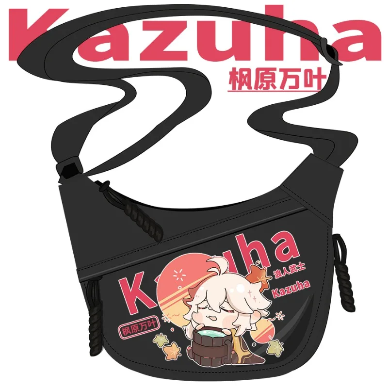 

Anime Game Cos Kaedehara Kazuha Inazuma Ronin Samurai Skew Canvas Shoulder Bag Tote Stationery Gift