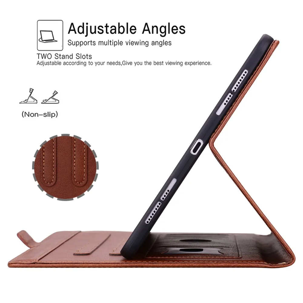 Premium Protective Flip PU Leather Tablet Case - Business Wallet Style