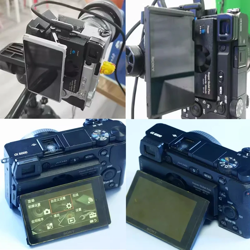 Sistema de Refrigeração Ultra Silencioso Câmera Radiador de Transmissão ao Vivo Ventoinha Radiador com Bateria Embutida A7m3 A6400 A6000 A7riii - Imagem 5