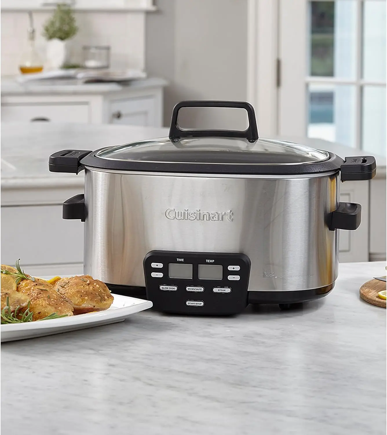 3-In-1 Cook Central 6-Quart Multi-Cooker: Slow Cooker, Brown/Saute, Steamer, Silver 2