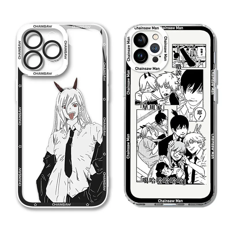 Anime Chainsaw Man Soft Case For iPhone 15 14 Pro Max 13 12 Mini