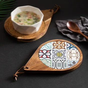 Wood & Ceramic Trivet 1